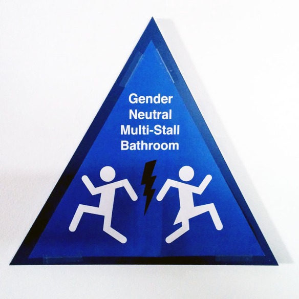 Nongendered toilet sign 1, Electronic Frontier Foundation, California, USA